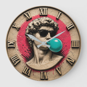 Reloj Redondo Grande Funny David Bubble Gum Pop Art Michelangelo Statue