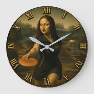 Reloj Redondo Grande Funny Disc Golf Mona Lisa Disc Golfer Gift