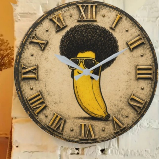 Reloj Redondo Grande Funny Disco Retro Afro Banana (Subido por el creador)