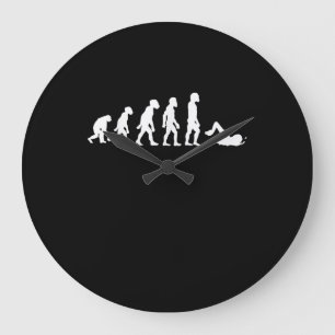 Reloj Redondo Grande Funny Diseño De Natación Humana Evolución Nadadora