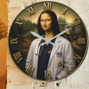 Reloj Redondo Grande Funny Doctor Mona Lisa 