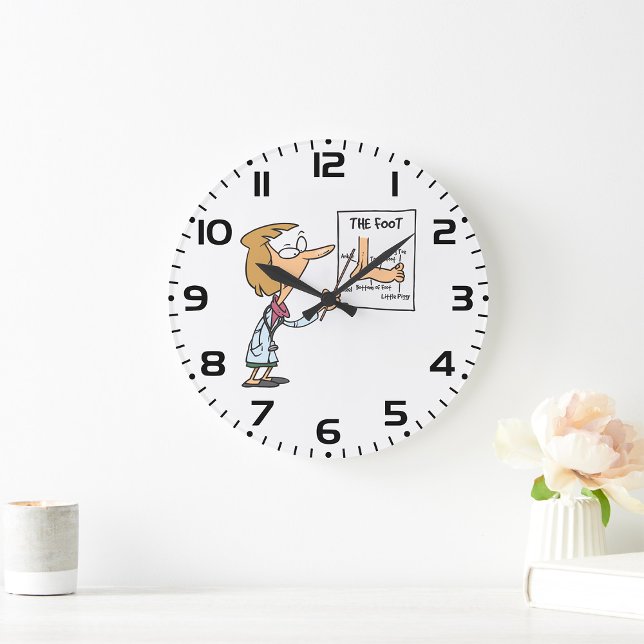 Reloj Redondo Grande Funny Doctor Teaching Foot Anatomy (Subido por el creador)
