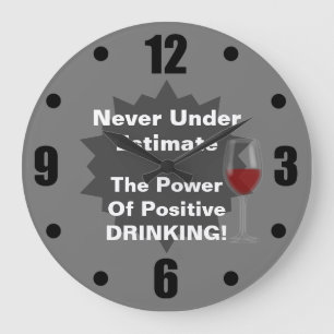 Reloj Redondo Grande Funny Drinking Pun Large Clock