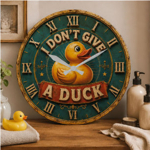 Reloj Redondo Grande Funny Duck Vintage Farmhouse Bathroom Decor