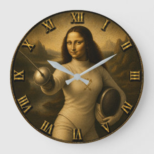 Reloj Redondo Grande Funny Fencing Mona Lisa Épée Foil Saber Gift
