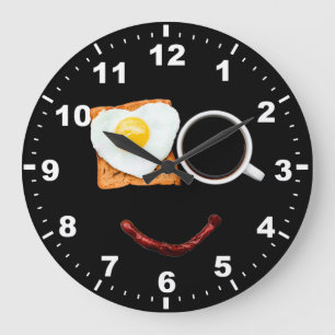 Reloj Redondo Grande Funny Fried Eggs Kitchen Wall Clock