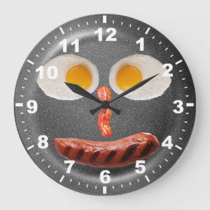 Reloj Redondo Grande Funny Fried Eggs Kitchen Wall Clock