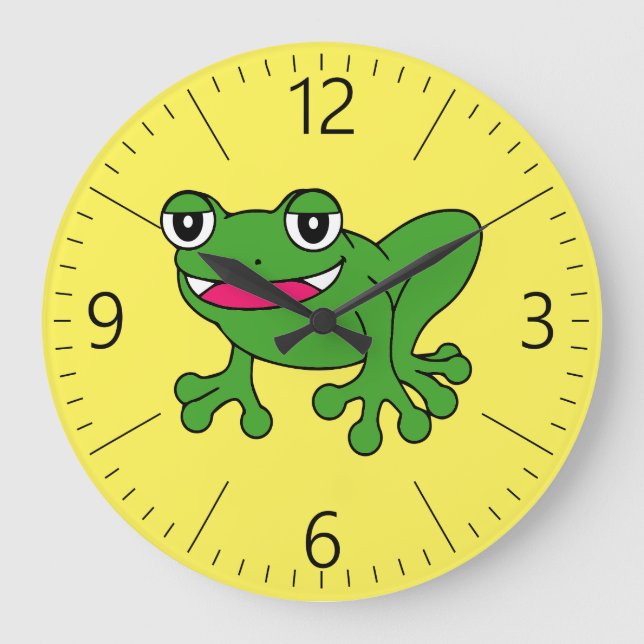 Reloj Redondo Grande Funny frog (Anverso)