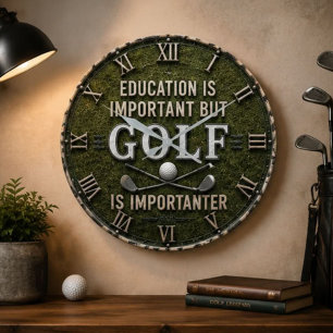 Reloj Redondo Grande Funny Golf Decor Golfer Gift Rustic
