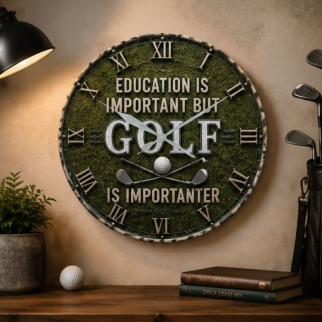 Reloj Redondo Grande Funny Golf Decor Golfer Gift Rustic (Subido por el creador)