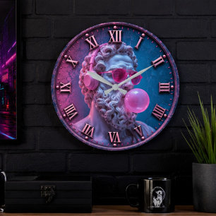 Reloj Redondo Grande Funny Greek Philosopher Bubble Gum