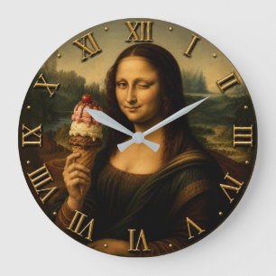 Reloj Redondo Grande Funny Ice Cream Mona Lisa 