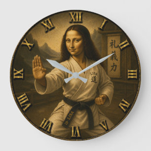 Reloj Redondo Grande Funny Karate Mona Lisa Martial Arts Sensei gift