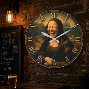 Reloj Redondo Grande Funny Laughing Mona Lisa Hilarious Renaissance Art