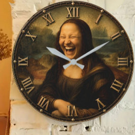 Reloj Redondo Grande Funny Laughing Mona Lisa Hilarious Renaissance Art
