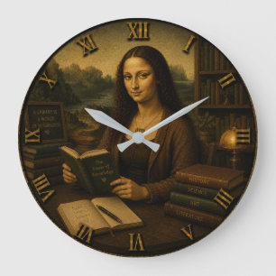 Reloj Redondo Grande Funny Librarian Mona Lisa Library Lover Gift