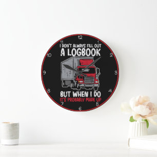 Reloj Redondo Grande Funny Logbook Red Trucker