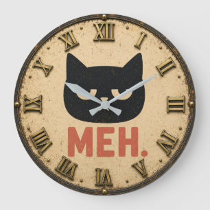 Reloj Redondo Grande Funny Meh Cat
