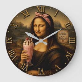Reloj Redondo Grande Funny Milkshake Mona Lisa