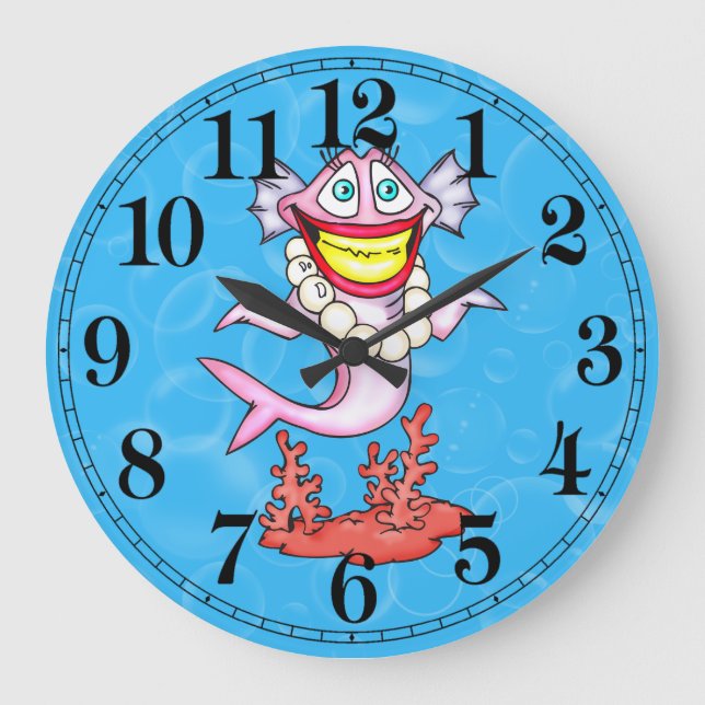 Reloj Redondo Grande Funny Moda Diva Fish Wall Clock (Anverso)