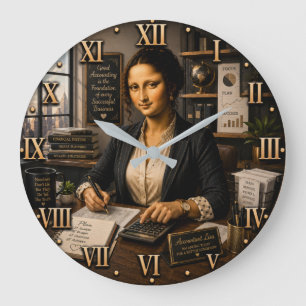 Reloj Redondo Grande Funny Mona Lisa Accountant Office Decor