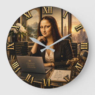 Reloj Redondo Grande Funny Mona Lisa Businesswoman Executive Office Dec