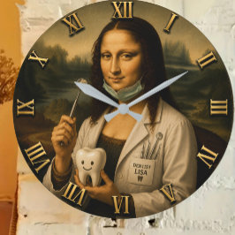 Reloj Redondo Grande Funny Mona Lisa Dentist Dental Office Decor