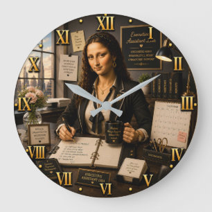 Reloj Redondo Grande Funny Mona Lisa Executive Assistant