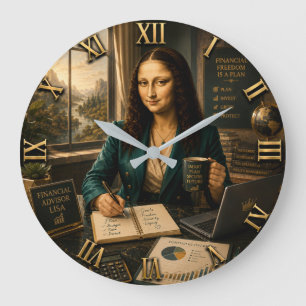 Reloj Redondo Grande Funny Mona Lisa Financial Advisor Office Decor