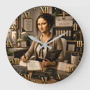 Reloj Redondo Grande Funny Mona Lisa Office Manager Office Organization
