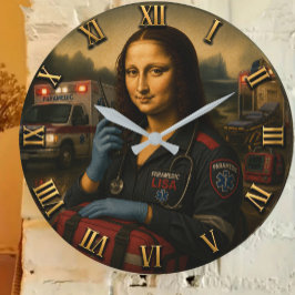 Reloj Redondo Grande Funny Mona Lisa Paramedic EMS & First Responder 