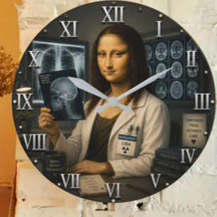 Reloj Redondo Grande Funny Mona Lisa Radiologist Radiology Office Decor