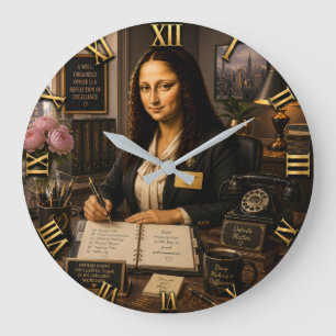 Reloj Redondo Grande Funny Mona Lisa Secretary Office Desk