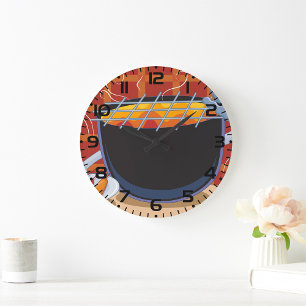 Reloj Redondo Grande Funny Personalizado BBQ Grill con canciones y broc