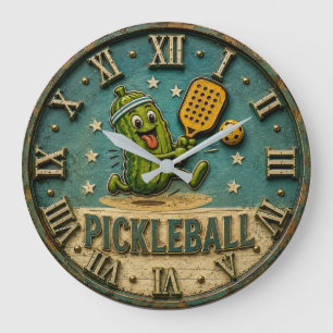 Reloj Redondo Grande Funny Pickleball Pickle Cute Cartoon Player Gift