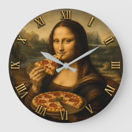 Reloj Redondo Grande Funny Pizza Mona Lisa