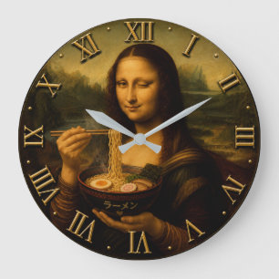 Reloj Redondo Grande Funny Ramen Mona Lisa