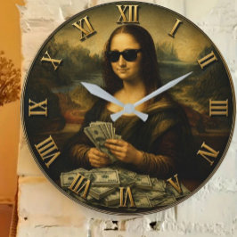 Reloj Redondo Grande Funny Rich Mona Lisa Money Queen Renaissance Art