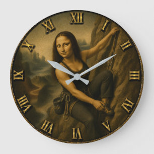 Reloj Redondo Grande Funny Rock Climbing Mona Lisa Mountain Gift