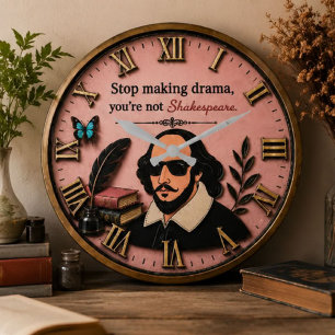 Reloj Redondo Grande Funny Shakespeare Literary Humor