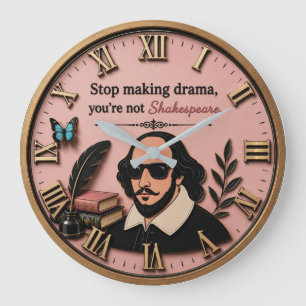 Reloj Redondo Grande Funny Shakespeare Literary Humor