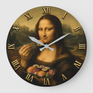 Reloj Redondo Grande Funny Sushi Mona Lisa