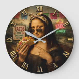 Reloj Redondo Grande Funny Taco Mona Lisa