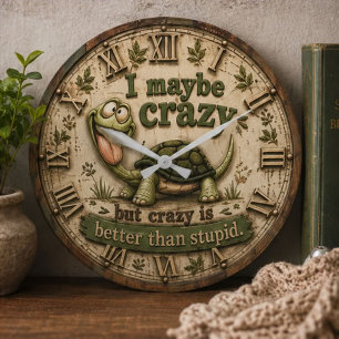 Reloj Redondo Grande Funny Turtle