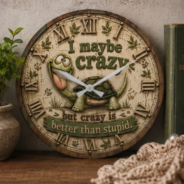 Reloj Redondo Grande Funny Turtle (Subido por el creador)