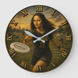 Reloj Redondo Grande Funny Ultimate Frisbee Mona Lisa Flying Disc Art