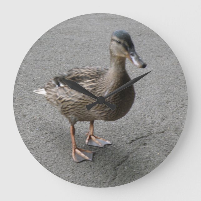 Reloj Redondo Grande Funny Waddling Duck Wall Clock (Anverso)