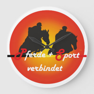 Reloj Redondo Grande Für Pferde und Pferdesport Liebhaber Uhr