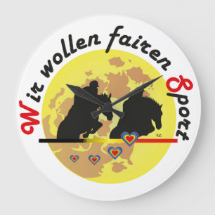 Reloj Redondo Grande Für Pferde und Pferdesport Liebhaber Uhr