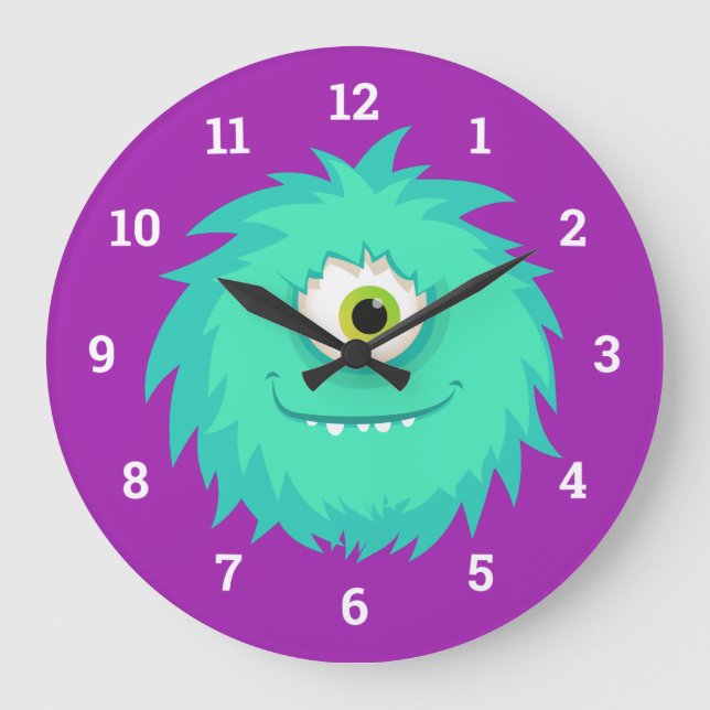 Reloj Redondo Grande Furry Little Monster (Anverso)